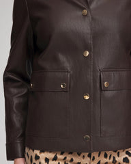 Chico's - Snap Front Faux Leather Jacket