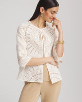 Chico's - Travelers™ Collection Embroidered 3/4 Sleeve Jacket
