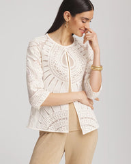 Chico's - Travelers™ Collection Embroidered 3/4 Sleeve Jacket