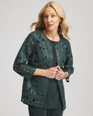 Chico's - Travelers™ Collection Faux Leather Floral Jacket