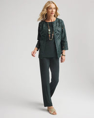 Chico's - Travelers™ Collection Faux Leather Floral Jacket
