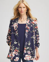 Chico's - Floral Ruched Sleeve Blazer