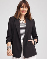 Chico's - Notched-Lapel Ruched Sleeve Blazer