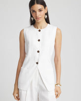 Chico's - Linen Button-Front Shirt Vest