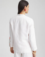 Chico's - Floral Linen Non-Stretch Blazer