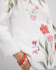 Chico's - Floral Linen Non-Stretch Blazer