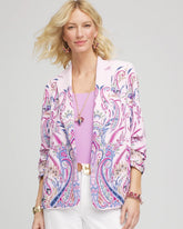 Chico's - Ruched Sleeve Paisley Blazer