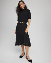 Chico's - Pleated Lace Hem Midi Skirt