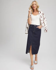Chico's - High-Rise Straight Stretch-Denim Skirt
