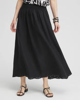 Chico's - Linen Embroidered Scallop Hem Skirt