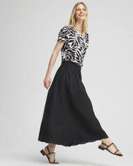 Chico's - Linen Embroidered Scallop Hem Skirt