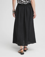 Chico's - Linen Embroidered Scallop Hem Skirt