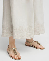 Chico's - Linen Embroidered Scallop Hem Skirt
