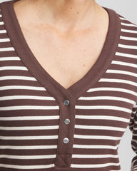 Chico's - Zenergy® Ribbed Striped Henley Tee