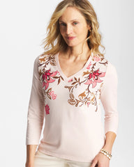 Chico's - Stretch-Cotton 3/4 Sleeve Perfect Tee