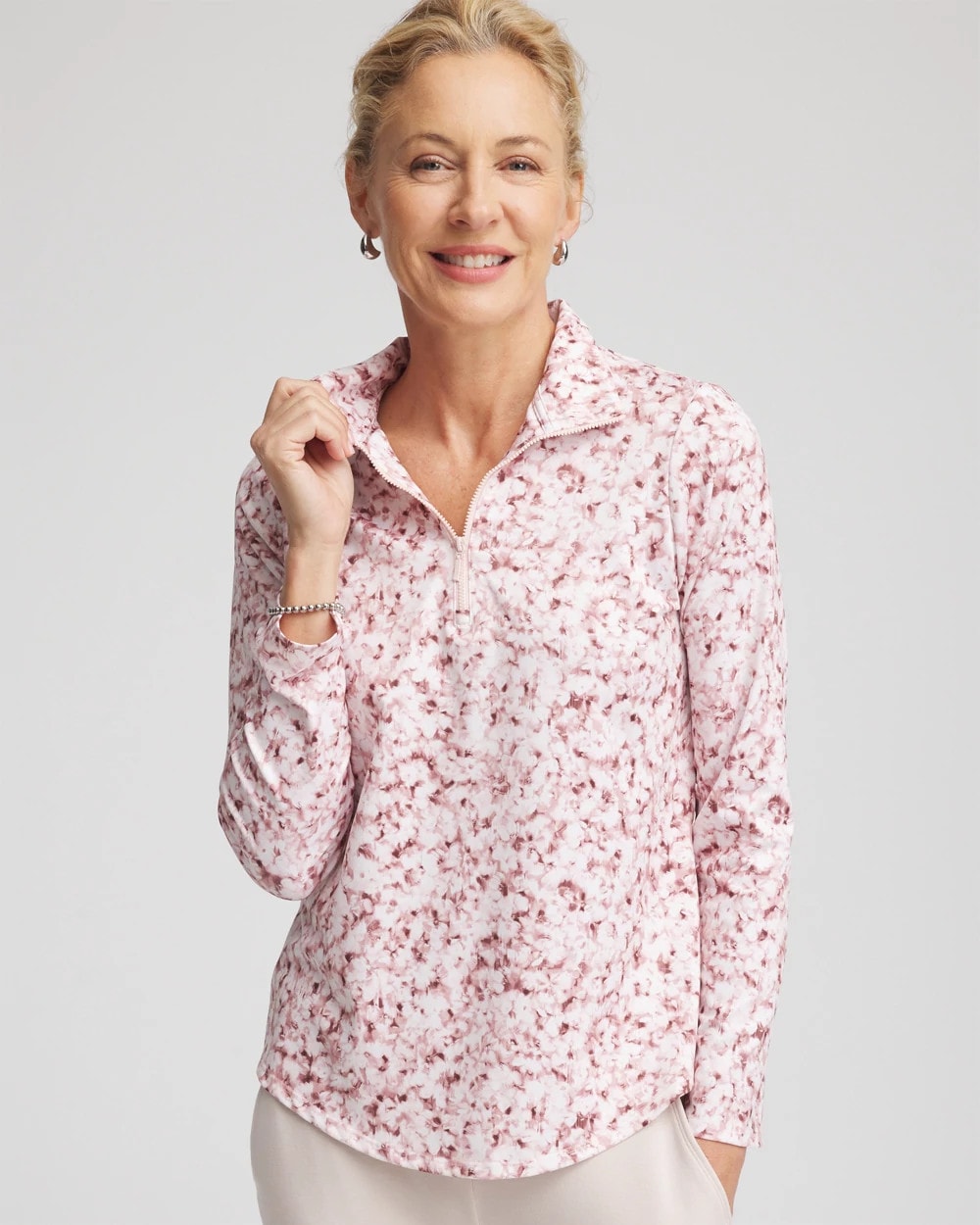 Chico's - Zenergy® UPF Printed Zip-Front Pullover
