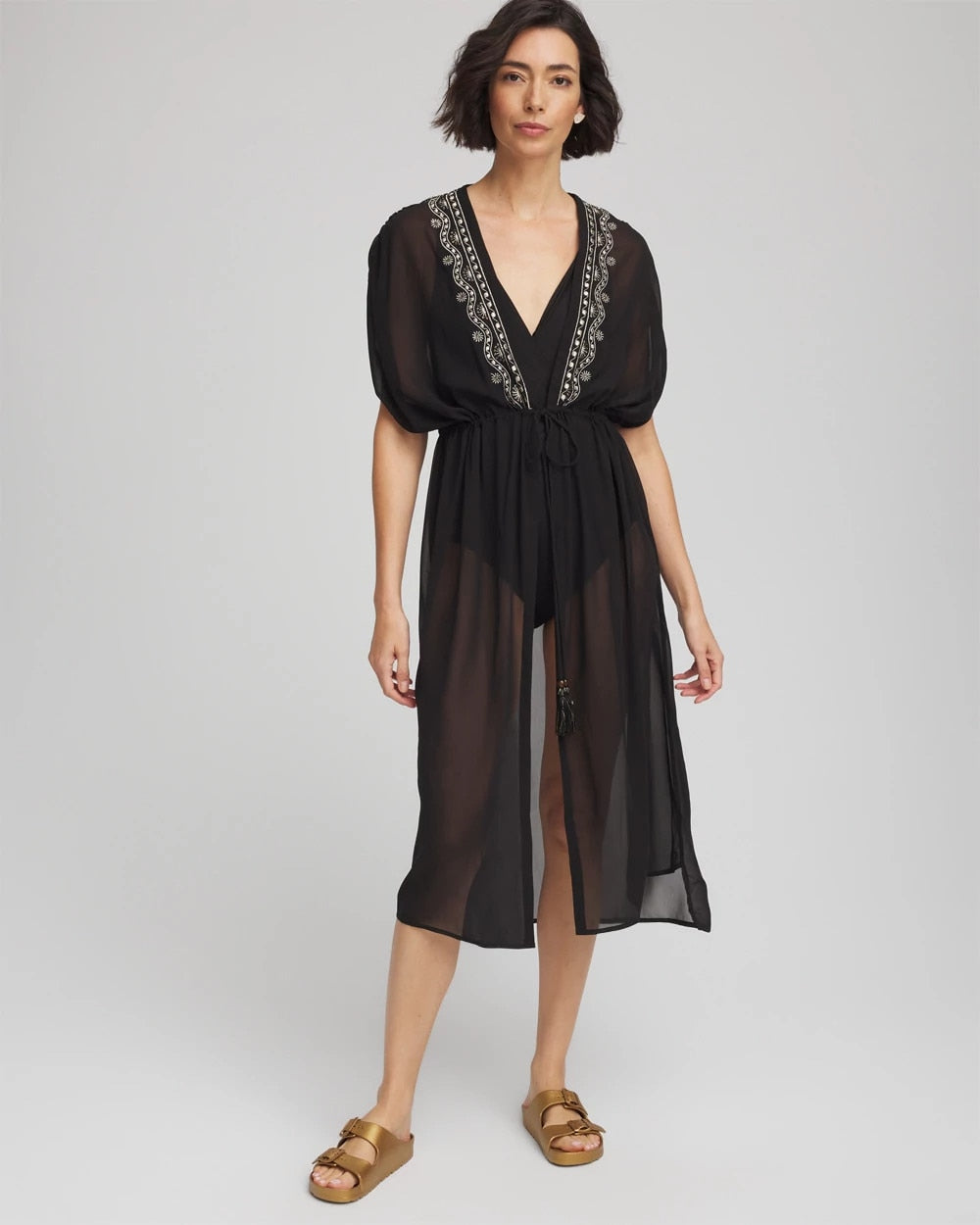 Chico's - Miraclesuit® Beach Embroidered Long Kimono