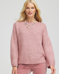 Chico's - Tonal Embroidered Boatneck Pullover Sweater