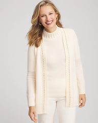 Chico's - Cashmere Pearl-Trim Cardigan