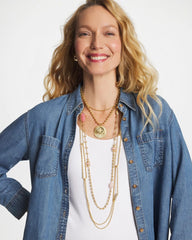 Chico's - Short Gold Ball Chain Pendant