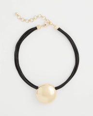 Chico's - Gold Pendant Cord Necklace