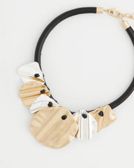 Chico's - Crinkle Mixed Metal Bib Necklace