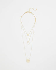 Chico's - Gold Triple Pendant Necklace