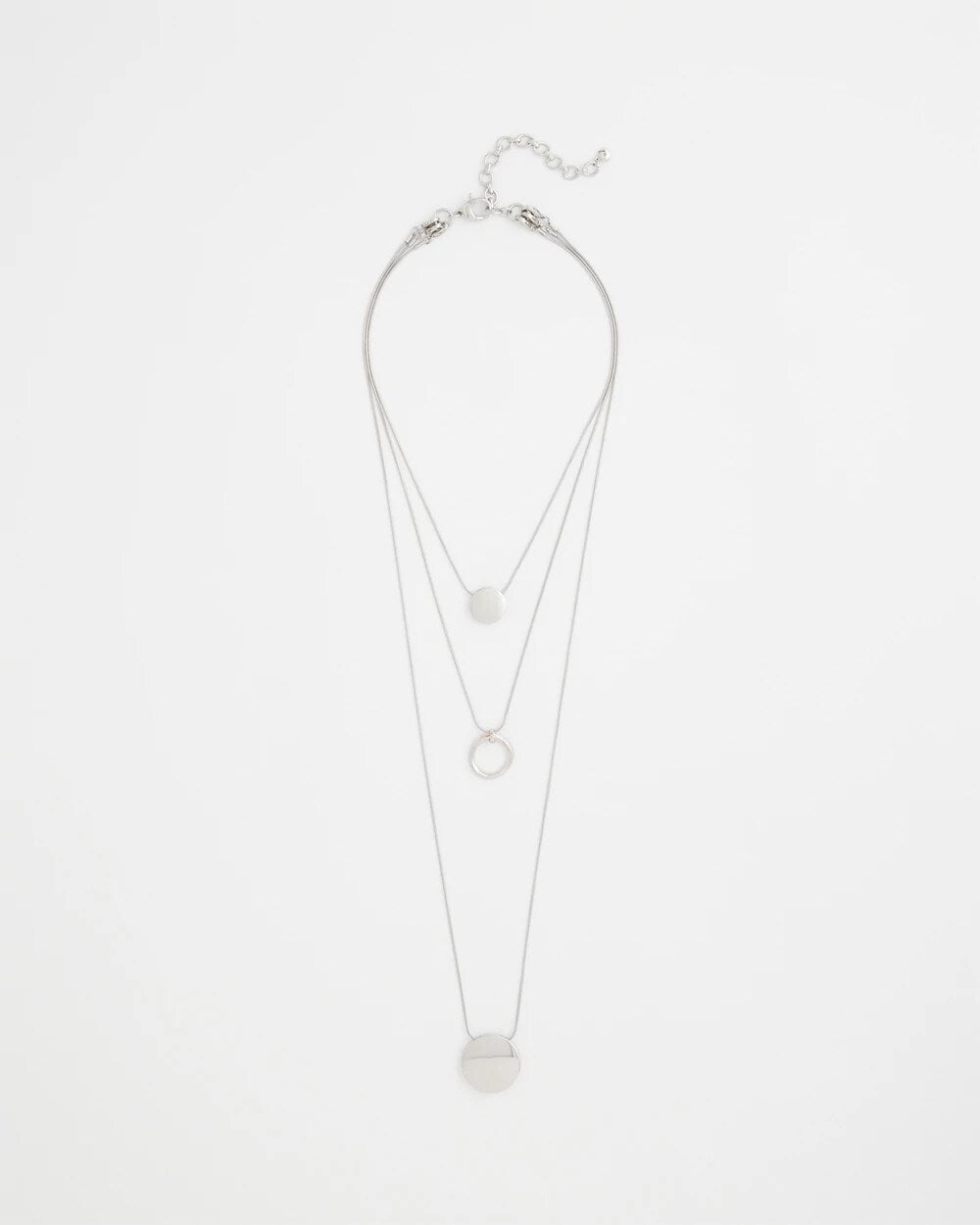 Chico's - Silver Triple Pendant Necklace