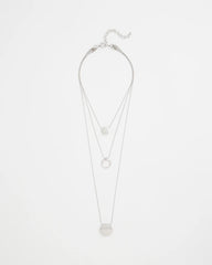 Chico's - Silver Triple Pendant Necklace