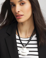 Chico's - Silver Pendant On Cord