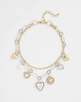 Chico's - Mixed Metal Heart Charm Necklace