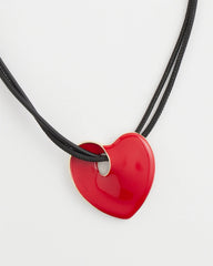 Chico's - Red Enamel Heart Pendant Necklace