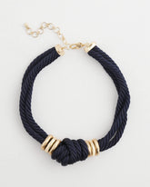 Chico's - Navy Knot Rope Necklace