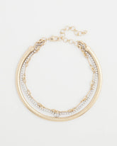 Chico's - Mixed Metal Link Triple-Strand Necklace