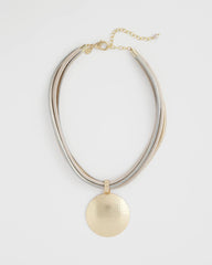 Chico's - Textured Golden Pendant Necklace