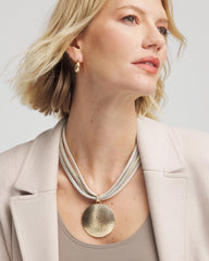 Chico's - Textured Golden Pendant Necklace
