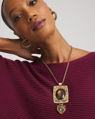 Chico's - Adjustable Medallion Gem Pendant
