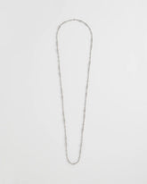 Chico's - Silvertone Long Beaded Necklace
