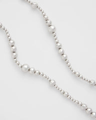 Chico's - Silvertone Long Beaded Necklace