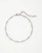 Chico's - Silvertone Beaded Necklace