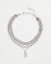 Chico's - Silver Tone Pave Multistrand Necklace