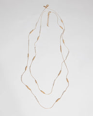 Chico's - Long Faux-Pearl and Goldtone Double-Strand Necklace