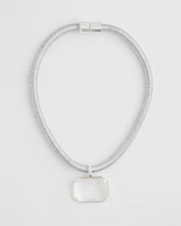 Chico's - Silvertone Gem Pendant Cord Necklace