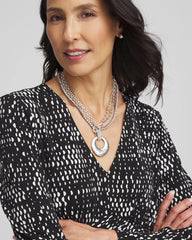 Chico's - Silver Tennis Necklace