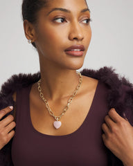 Chico's - Genuine Quartz Heart Pendant Necklace