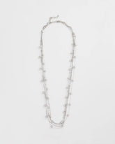 Chico's - Multistrand Beaded Silvertone Necklace