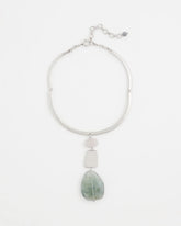 Chico's - Linear Jade & Resin Pendant Collar