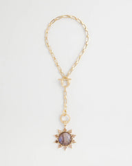 Chico's - Purple Resin Sun Pendant Necklace