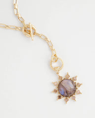 Chico's - Purple Resin Sun Pendant Necklace