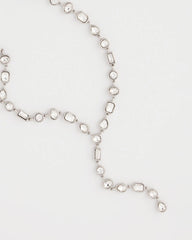 Chico's - Bezel Set Silvertone Y-Necklace